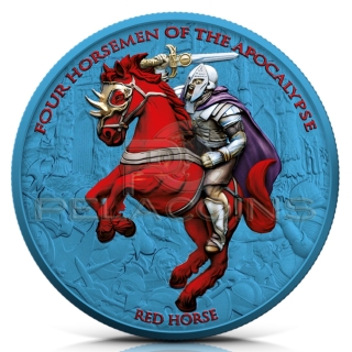 Carpathians 2024 5 Thalers Four Horsemen of Apocalypse - Red Horse Space Colored 1oz
